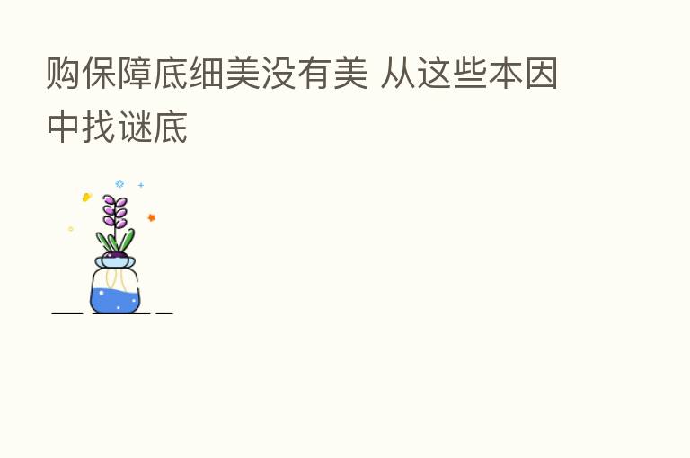 购保障底细美没有美 从这些本因中找谜底
