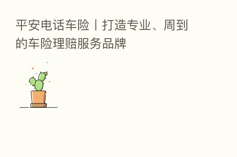 平安电话车险丨打造专业、周到的车险理赔服务品牌