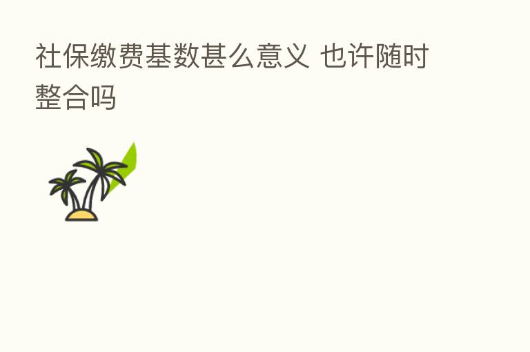 社保缴费基数甚么意义 也许随时整合吗