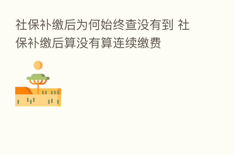 社保补缴后为何始终查没有到 社保补缴后算没有算连续缴费