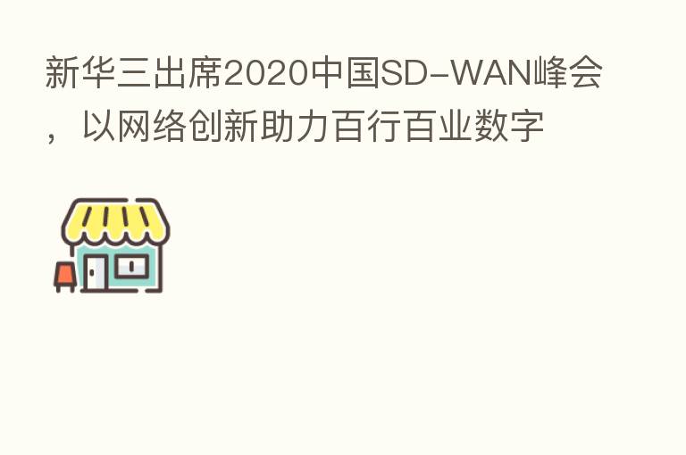 新华三出席2020中国SD-WAN峰会，以网络创新助力百行百业数字化转型
