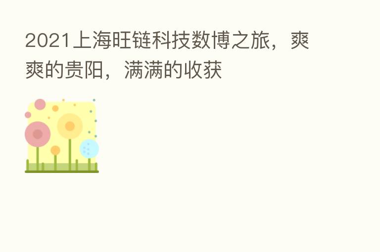 2021上海旺链科技数博之旅,爽爽的贵阳,满满的收获