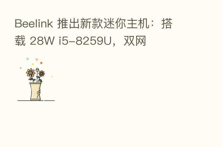 Beelink 推出新款迷你主机：搭载 28W i5-8259U，双网