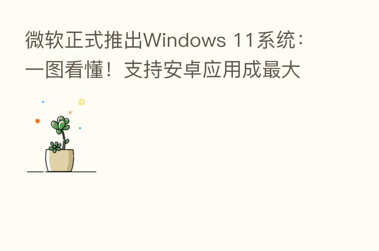 微软正式推出Windows 11系统:一图看懂!支持安卓应用成 大惊喜