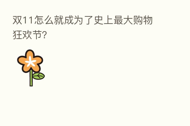 双11怎么就成为了史上 大购物狂欢节?