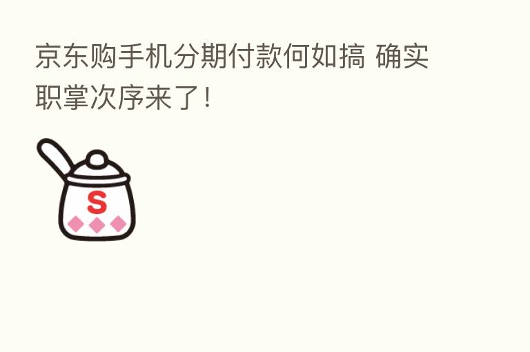 京东购手机分期付款何如搞 确实职掌次序来了!