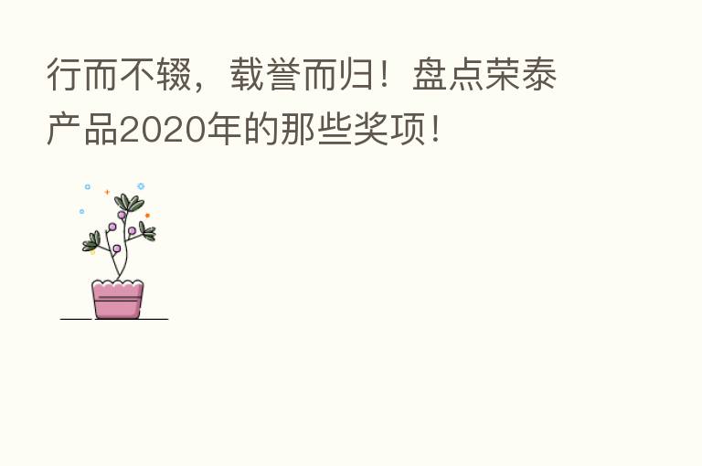 行而不辍,载誉而归!盘点荣泰产品2020年的那些奖项!