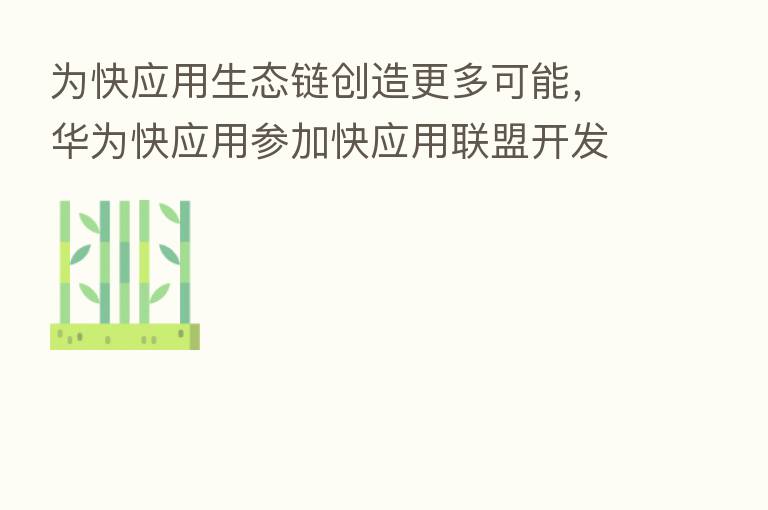 为快应用生态链创造更多可能，华为快应用参加快应用联盟开发者大会