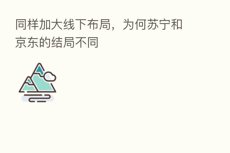 同样加大线下布局，为何苏宁和京东的结局不同