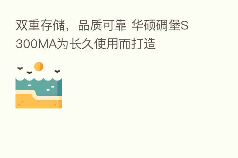 双重存储,品质可靠 华硕碉堡S300MA为长久使用而打造
