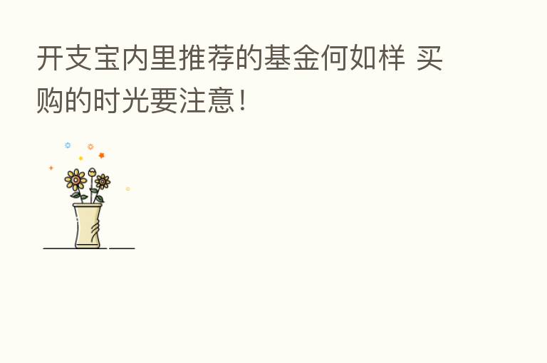 开支宝内里推荐的基金何如样 买购的时光要注意!