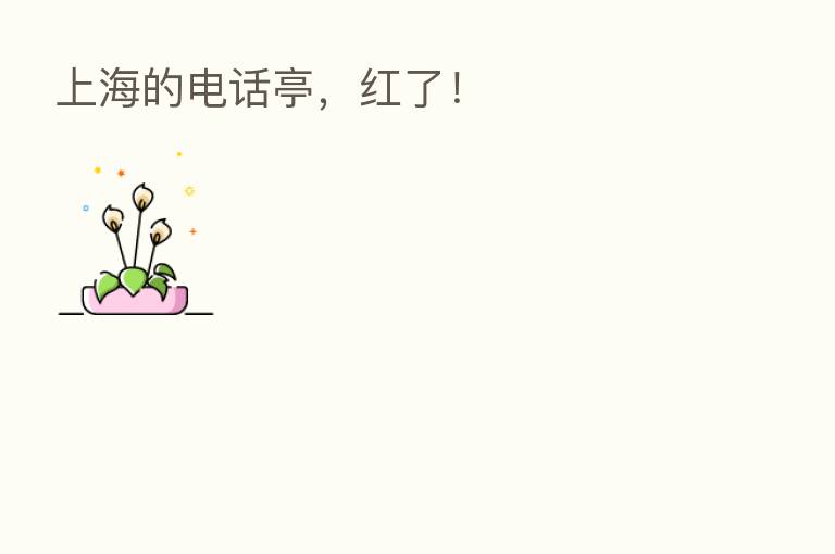 上海的电话亭，红了！