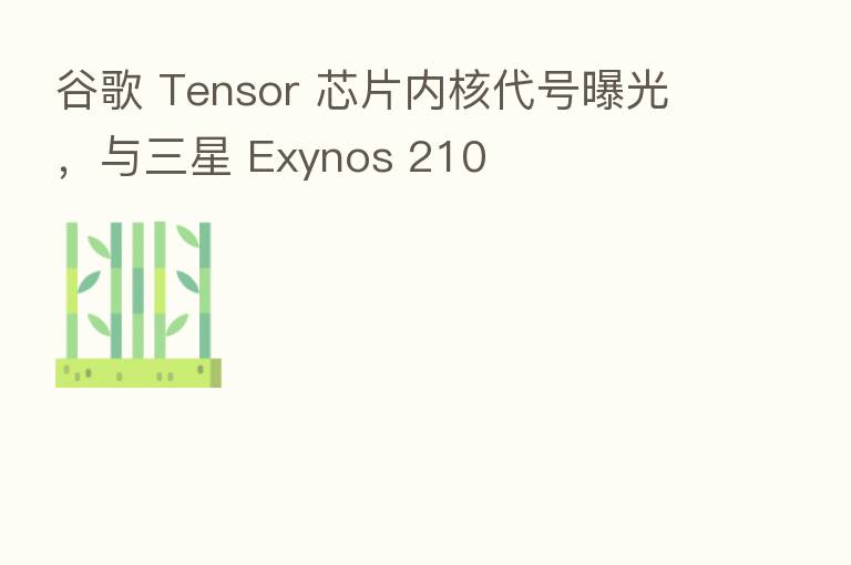 谷歌 Tensor 芯片内核代号曝光，与三星 Exynos 210