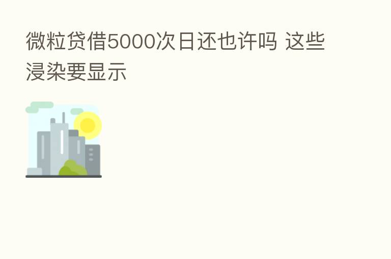微粒贷借5000次日还也许吗 这些浸染要显示