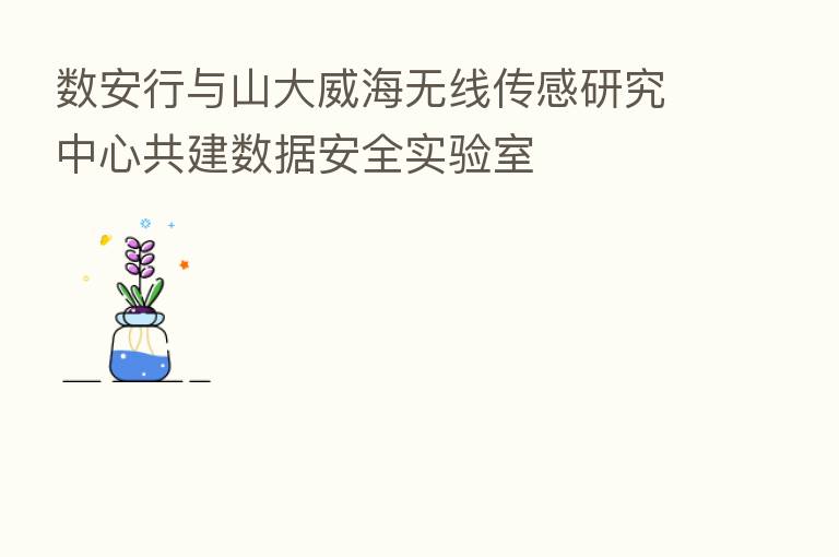 数安行与山大威海无线传感研究中心共建数据安全实验室