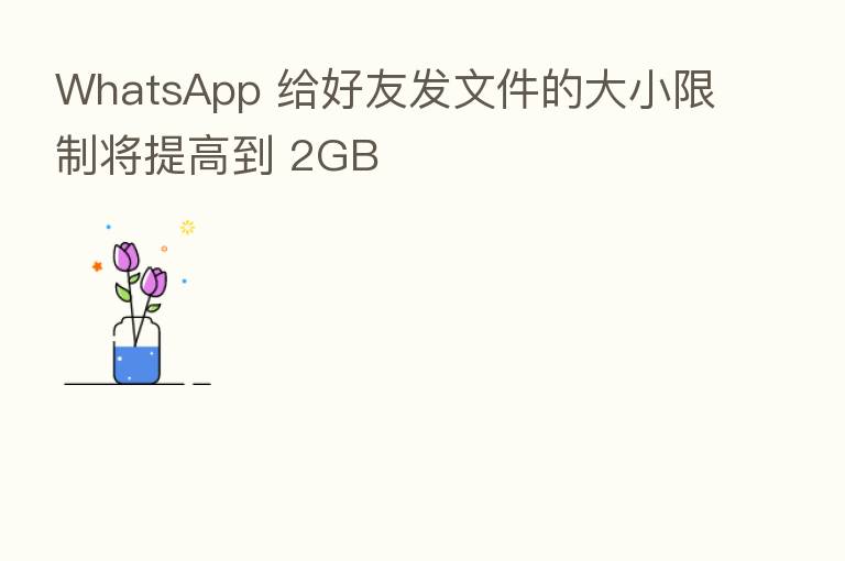 WhatsApp 给好友发文件的大小限制将提高到 2GB
