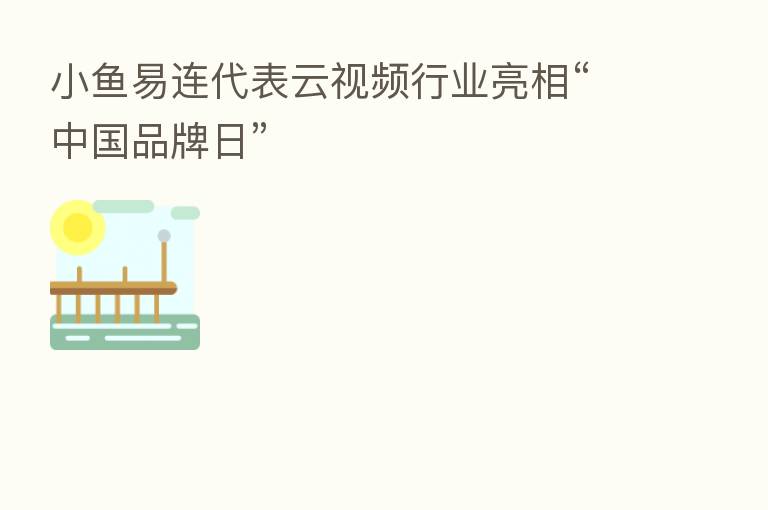 小鱼易连代表云视频行业亮相“中国品牌日”