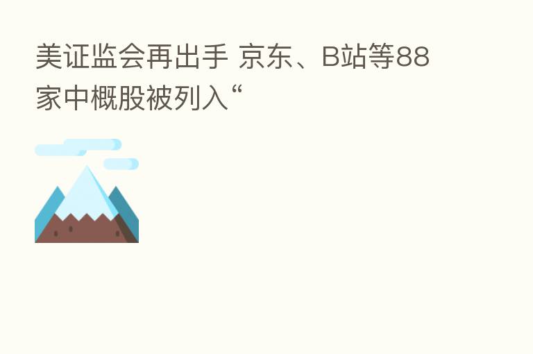 美证监会再出手 京东、B站等88家中概股被列入“