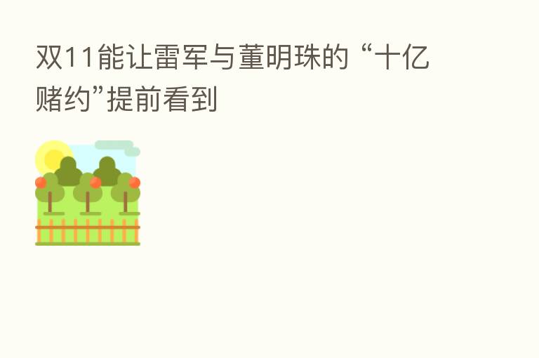 双11能让雷军与董明珠的 “十亿赌约”提前看到