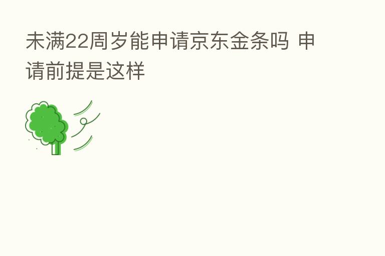 未满22周岁能申请京东金条吗 申请前提是这样