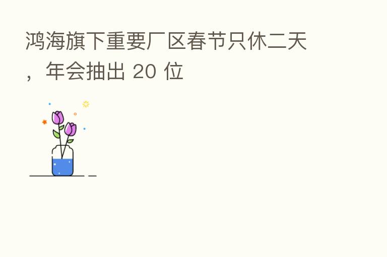 鸿海旗下重要厂区春节只休二天,年会抽出 20 位