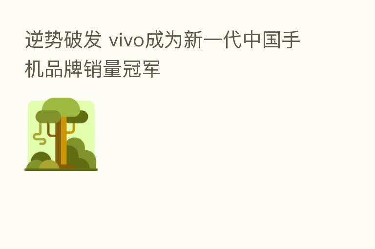 逆势破发 vivo成为新一代中国手机品牌销量冠军