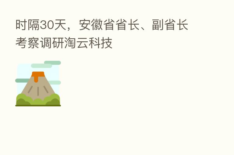 时隔30天,安徽省省长、副省长考察调研淘云科技