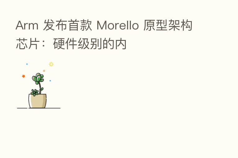 Arm 发布首款 Morello 原型架构芯片：硬件级别的内