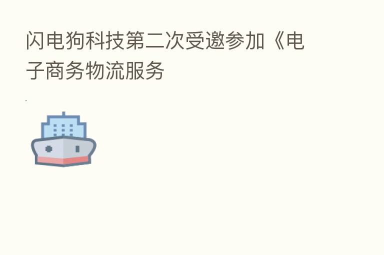 闪电狗科技 二次受邀参加《电子商务物流服务