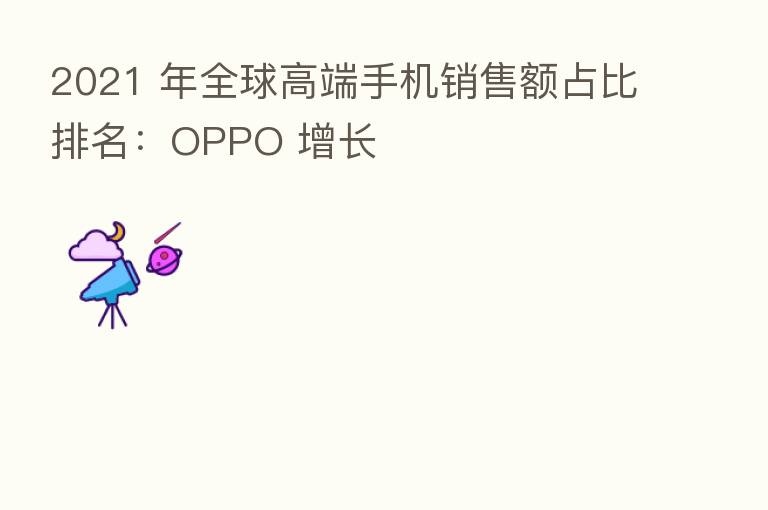 2021 年全球高端手机销售额占比排名：OPPO 增长