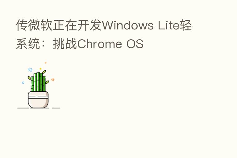 传微软正在开发Windows Lite轻系统:挑战Chrome OS