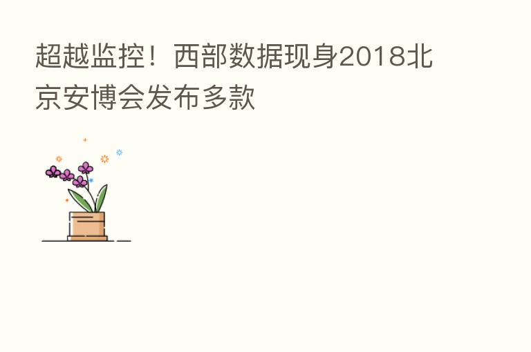 超越监控!西部数据现身2018北京安博会发布多款