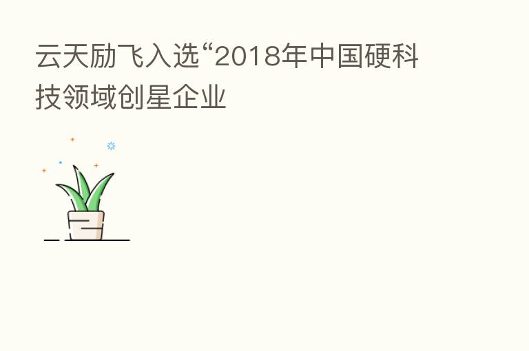 云天励飞入选“2018年中国硬科技领域创星企业