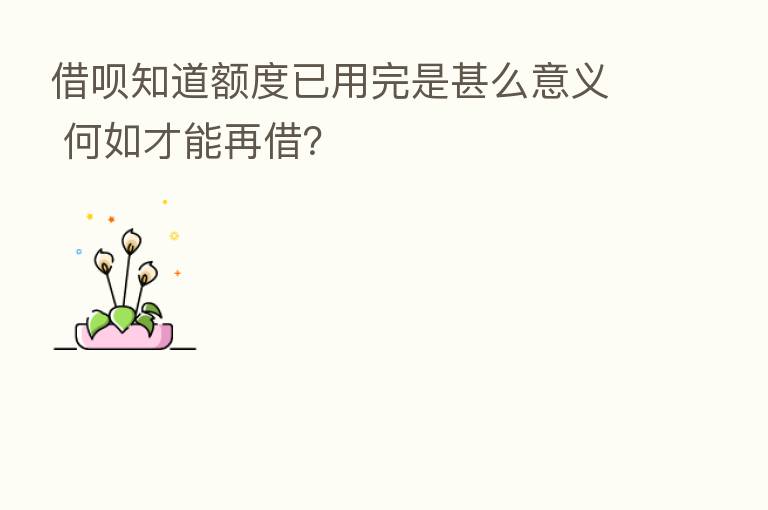 借呗知道额度已用完是甚么意义 何如才能再借？