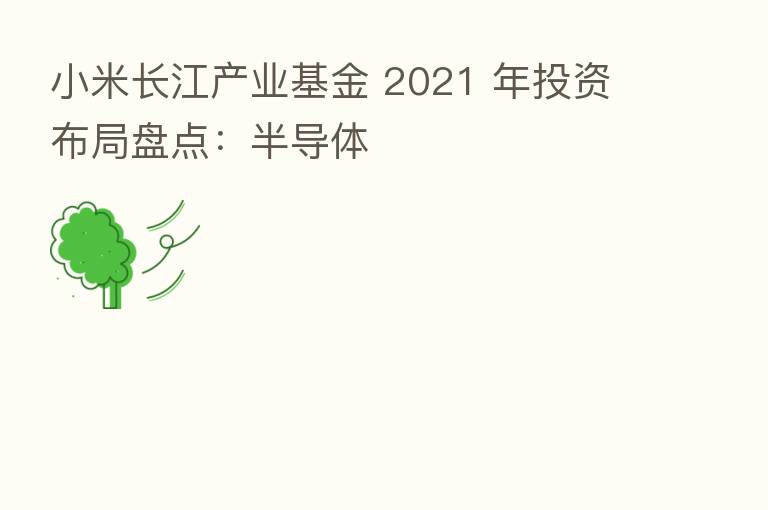 小米长江产业基金 2021 年投资布局盘点：半导体