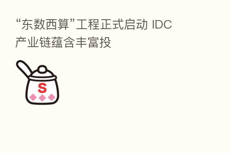 “东数西算”工程正式启动 IDC产业链蕴含丰富投