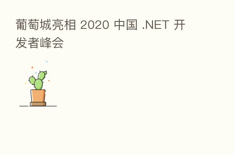 葡萄城亮相 2020 中国 .NET 开发者峰会