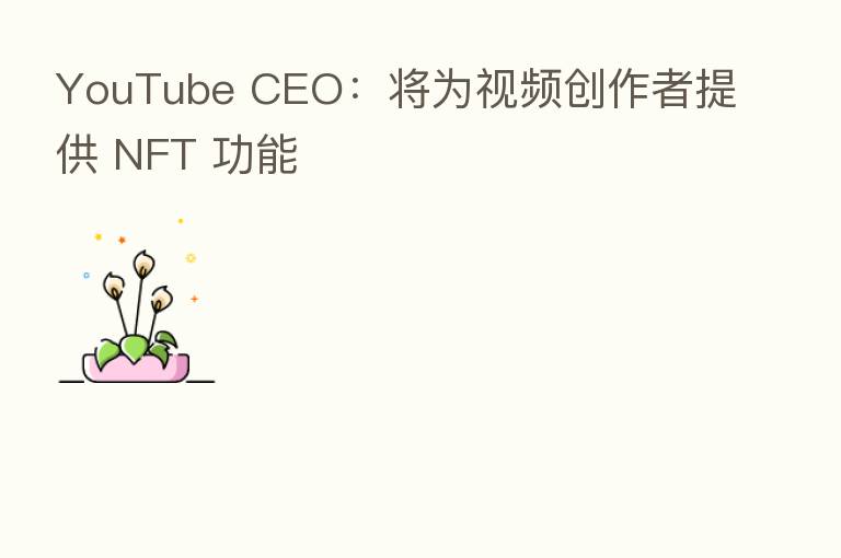 YouTube CEO:将为视频创作者提供 NFT 功能