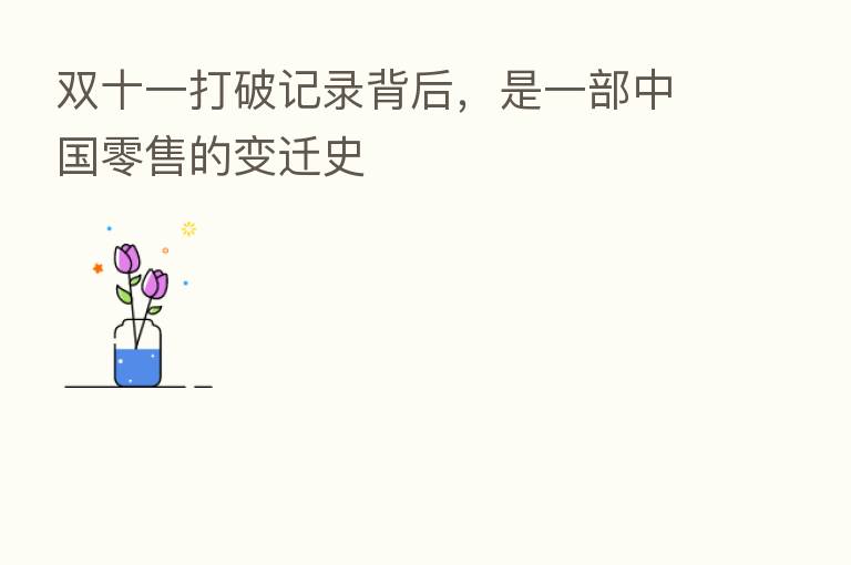 双十一打破记录背后,是一部中国零售的变迁史