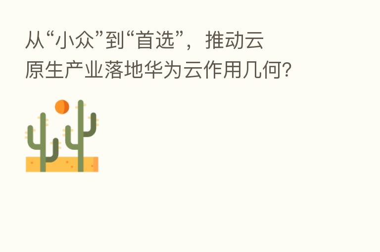 从“小众”到“首选”，推动云原生产业落地华为云作用几何？