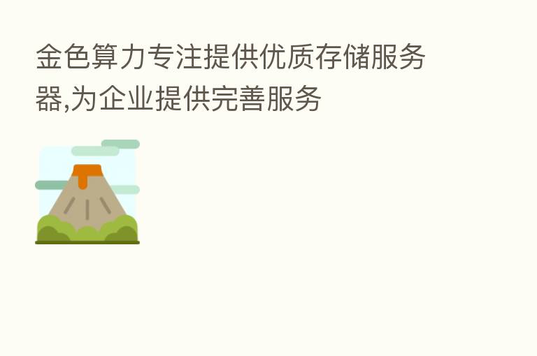 金色算力专注提供优质存储服务器,为企业提供完善服务