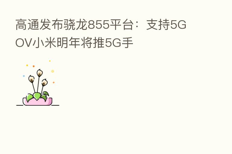 高通发布骁龙855平台：支持5G OV小米明年将推5G手