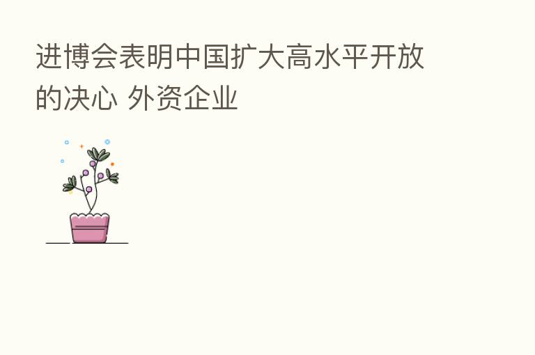 进博会表明中国扩大高水平开放的决心 外资企业