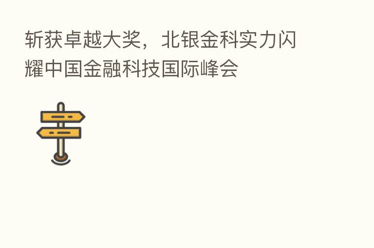 斩获卓越大奖，北银金科实力闪耀中国金融科技国际峰会