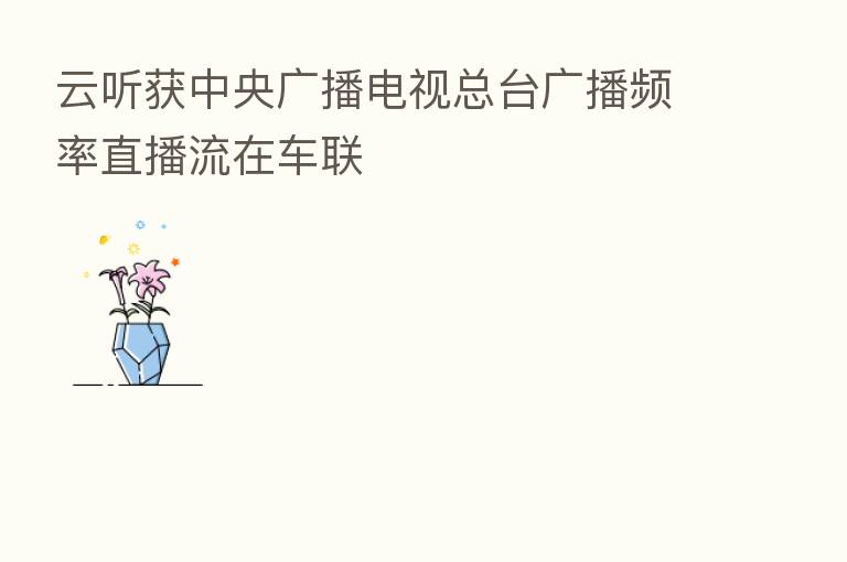 云听获中央广播电视总台广播频率直播流在车联