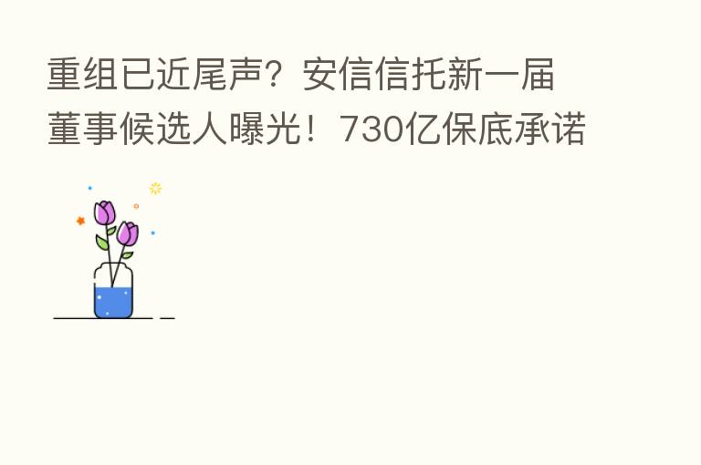 重组已近尾声?安信信托新一届董事候选人曝光!730亿保底承诺仅余20亿