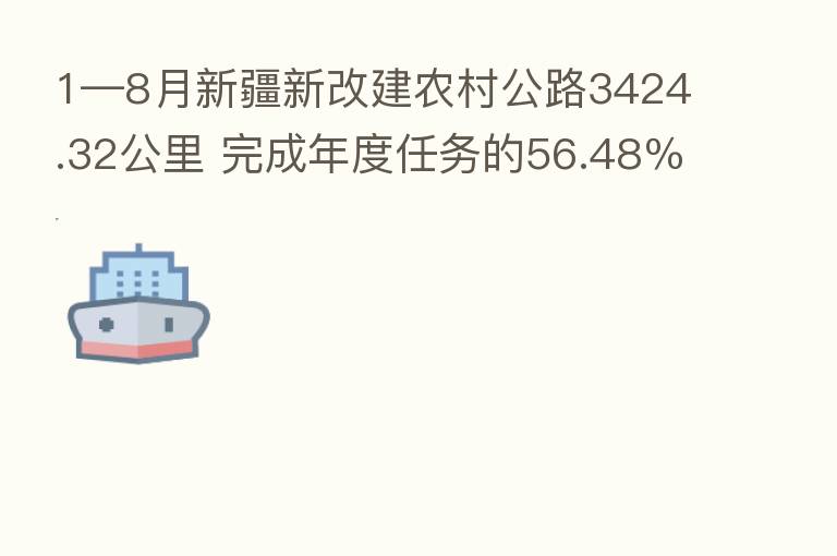 1—8月新疆新改建农村公路3424.32公里 完成年度任务的56.48％