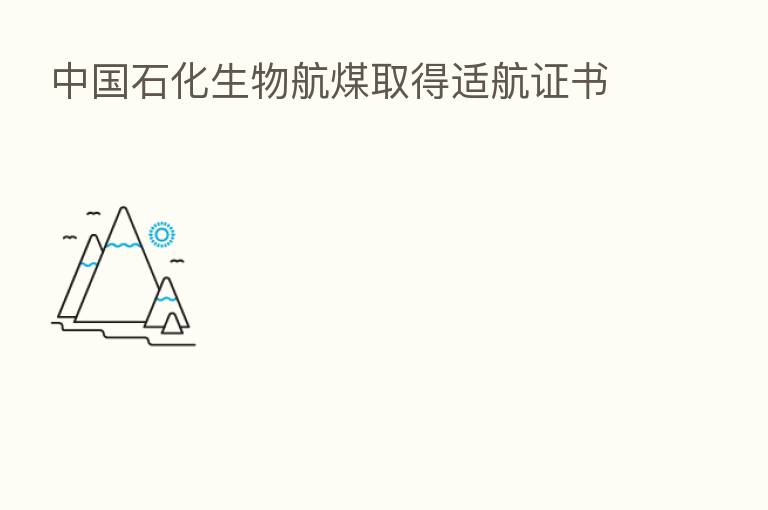 中国石化生物航煤取得适航证书