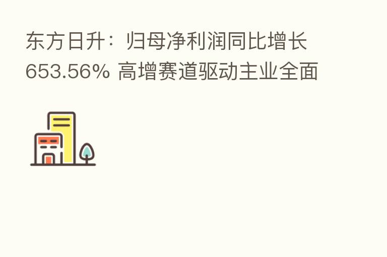 东方日升:归母净利润同比增长653.56% 高增赛道驱动主业全面发力