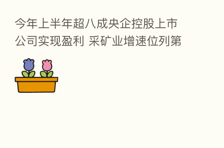 今年上半年超八成央企控股上市公司实现盈利 采矿业增速位列 一